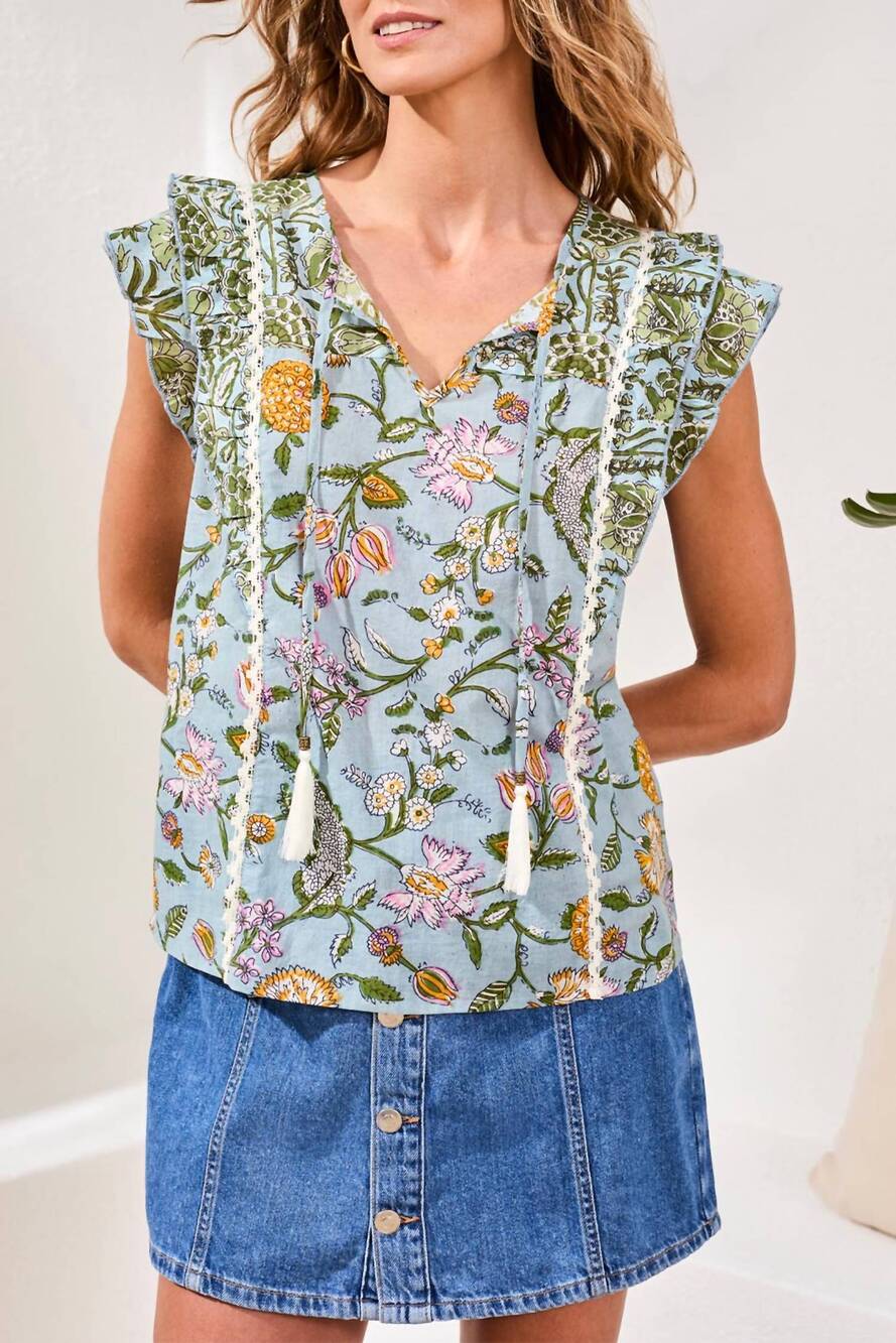 NEW TRIBAL mixed print blouse in rainforest